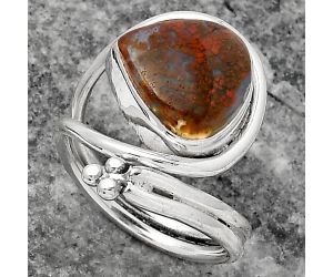 Natural Red Moss Agate Ring size-6.5 SDR158512 R-1276, 12x12 mm