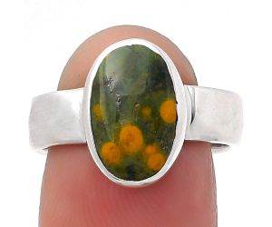 Natural Chrome Chalcedony Ring size-8 SDR158528 R-1001, 9x13 mm