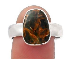 Natural Turkish Rainforest Chrysocolla Ring size-9 SDR158529 R-1001, 10x13 mm