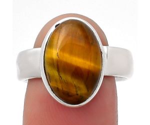 Natural Tiger Eye - Africa Ring size-8 SDR158546 R-1001, 10x15 mm