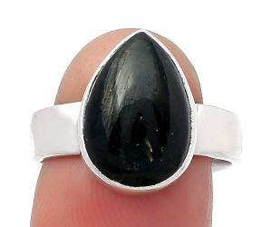 Natural Nuummite Ring size-8 SDR158565 R-1001, 10x14 mm