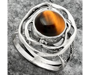 Natural Tiger Eye - Africa Ring size-8.5 SDR158622 R-1602, 10x10 mm