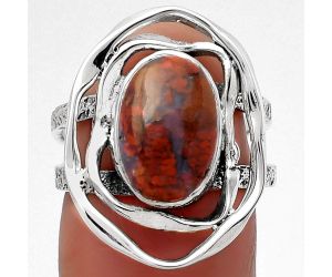Natural Red Moss Agate Ring size-7 SDR158629 R-1602, 8x12 mm