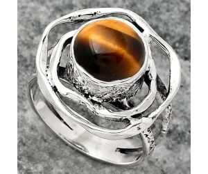 Natural Tiger Eye - Africa Ring size-8 SDR158640 R-1602, 10x10 mm