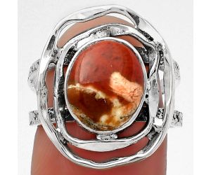 Natural Red Moss Agate Ring size-7 SDR158646 R-1602, 9x11 mm