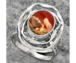 Natural Red Moss Agate Ring size-7 SDR158646 R-1602, 9x11 mm