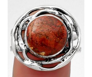 Natural Red Moss Agate Ring size-9 SDR158650 R-1602, 12x12 mm