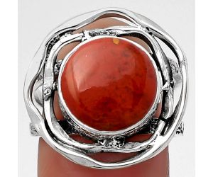 Natural Red Moss Agate Ring size-8 SDR158660 R-1602, 12x12 mm