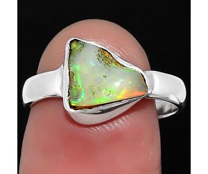 Natural Ethiopian Opal Rough Ring size-7 SDR158689 R-1001, 8x9 mm