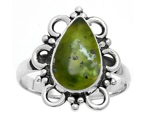 Natural Chrome Chalcedony Ring size-9 SDR158825 R-1309, 9x14 mm