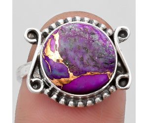 Copper Purple Turquoise - Arizona Ring size-7.5 SDR158901 R-1120, 12x12 mm