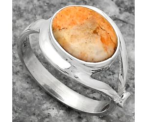 Natural Coral Jasper Ring size-7 SDR159108 R-1081, 8x11 mm