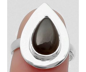 Natural Gray Moonstone Ring size-7 SDR159161 R-1082, 8x12 mm