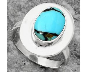 Natural Lucky Charm Tibetan Turquoise Ring size-7 SDR159185 R-1082, 8x12 mm
