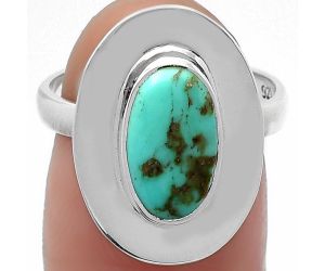Natural Rare Turquoise Nevada Aztec Mt Ring size-7 SDR159193 R-1082, 7x12 mm