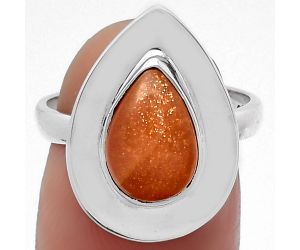 Natural Sunstone - Namibia Ring size-7 SDR159198 R-1082, 7x12 mm