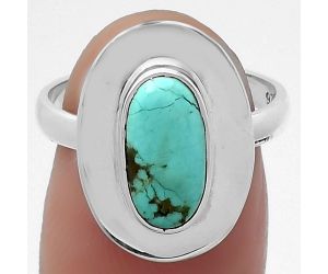 Natural Rare Turquoise Nevada Aztec Mt Ring size-7 SDR159202 R-1082, 6x12 mm