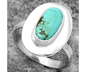 Natural Rare Turquoise Nevada Aztec Mt Ring size-7 SDR159202 R-1082, 6x12 mm