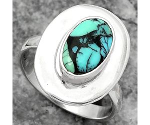 Natural Lucky Charm Tibetan Turquoise Ring size-7 SDR159207 R-1082, 7x12 mm