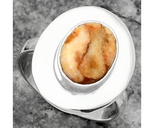 Natural Coral Jasper Ring size-7 SDR159208 R-1082, 8x11 mm
