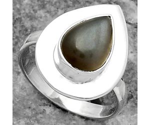 Natural Gray Moonstone Ring size-7 SDR159214 R-1082, 7x11 mm