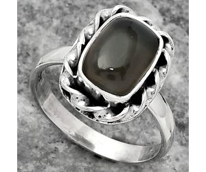 Natural Gray Moonstone Ring size-7 SDR159248 R-1083, 7x10 mm