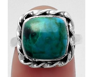 Natural Azurite Chrysocolla Ring size-7 SDR159276 R-1083, 11x11 mm