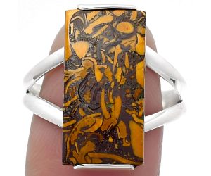 Natural Coquina Fossil Jasper - India Ring size-9 SDR159470 R-1084, 10x19 mm