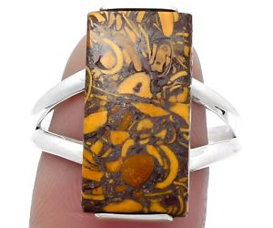Natural Coquina Fossil Jasper - India Ring size-9 SDR159478 R-1084, 10x19 mm