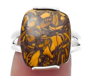 Natural Coquina Fossil Jasper - India Ring size-8 SDR159489 R-1084, 14x16 mm