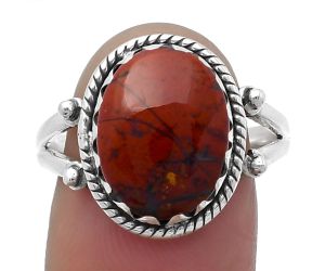 Natural Red Moss Agate Ring size-9 SDR159565 R-1474, 11x14 mm