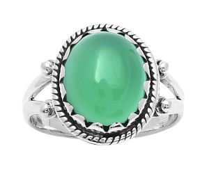 Natural Green Onyx Ring size-8 SDR159586 R-1474, 10x12 mm