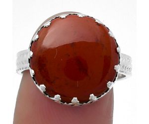 Natural Red Moss Agate Ring size-7.5 SDR159619 R-1075, 15x15 mm