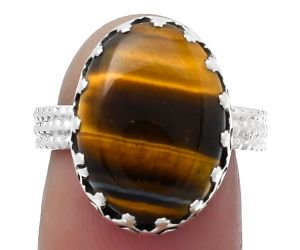 Natural Tiger Eye - Africa Ring size-7.5 SDR159621 R-1075, 12x17 mm
