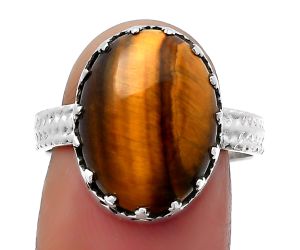 Natural Tiger Eye - Africa Ring size-8.5 SDR159642 R-1075, 12x16 mm