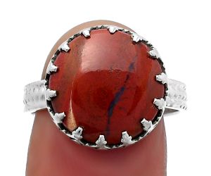 Natural Red Moss Agate Ring size-8 SDR159663 R-1075, 14x14 mm