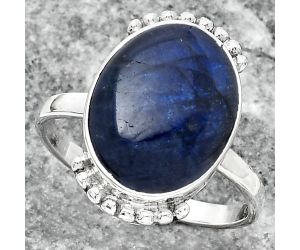 Blue Fire Labradorite - Madagascar Ring size-8 SDR159701 R-1102, 11x15 mm