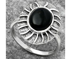 Natural Black Onyx - Brazil Ring size-7 SDR159788 R-1085, 8x10 mm