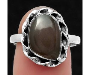 Natural Gray Moonstone Ring size-9 SDR159824 R-1083, 9x13 mm