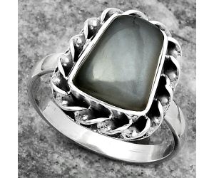 Natural Gray Moonstone Ring size-8 SDR159827 R-1083, 9x11 mm