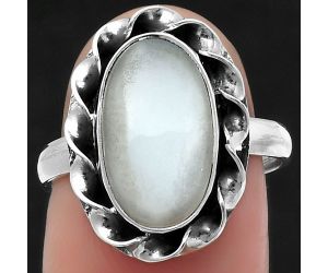 Natural Srilankan Moonstone Ring size-7.5 SDR159829 R-1083, 8x14 mm