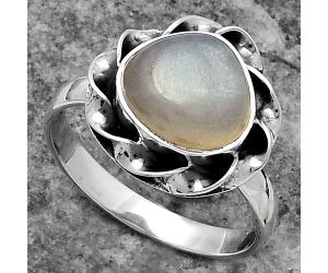 Natural Srilankan Moonstone Ring size-7.5 SDR159846 R-1083, 10x10 mm