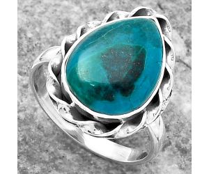 Natural Azurite Chrysocolla Ring size-8.5 SDR159902 R-1083, 12x16 mm