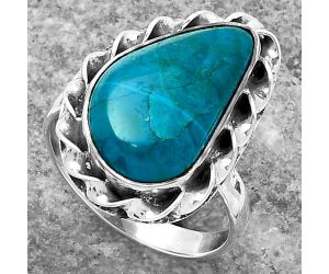 Natural Azurite Chrysocolla Ring size-7.5 SDR159990 R-1083, 11x18 mm