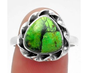 Natural Green Matrix Turquoise Ring size-9 SDR160066 R-1083, 11x11 mm