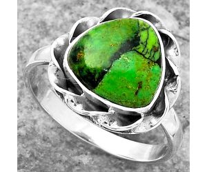 Natural Green Matrix Turquoise Ring size-9 SDR160066 R-1083, 11x11 mm