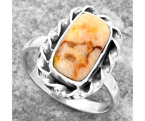 Natural Coral Jasper Ring size-8 SDR160112 R-1083, 7x13 mm