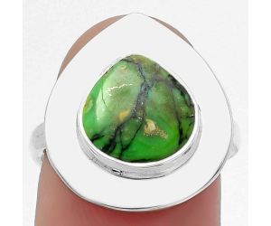 Natural Green Matrix Turquoise Ring size-7.5 SDR160136 R-1082, 11x11 mm