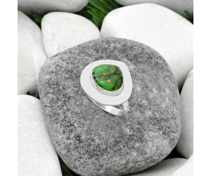 Natural Green Matrix Turquoise Ring size-7.5 SDR160136 R-1082, 11x11 mm