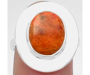 Natural Red Sponge Coral Ring size-8 SDR160145 R-1082, 10x12 mm